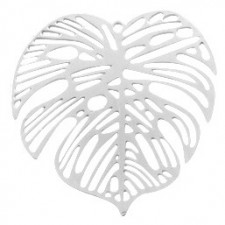Metal Bohemian pendant leaf Silver